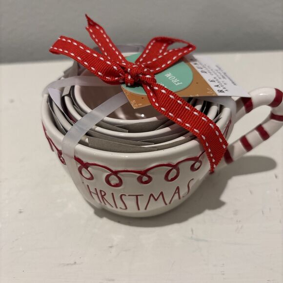 Rae Dunn Candy Cane Christmas Red White Stripe Measuring Cups Ships Safe & Fast - Picture 3 of 4